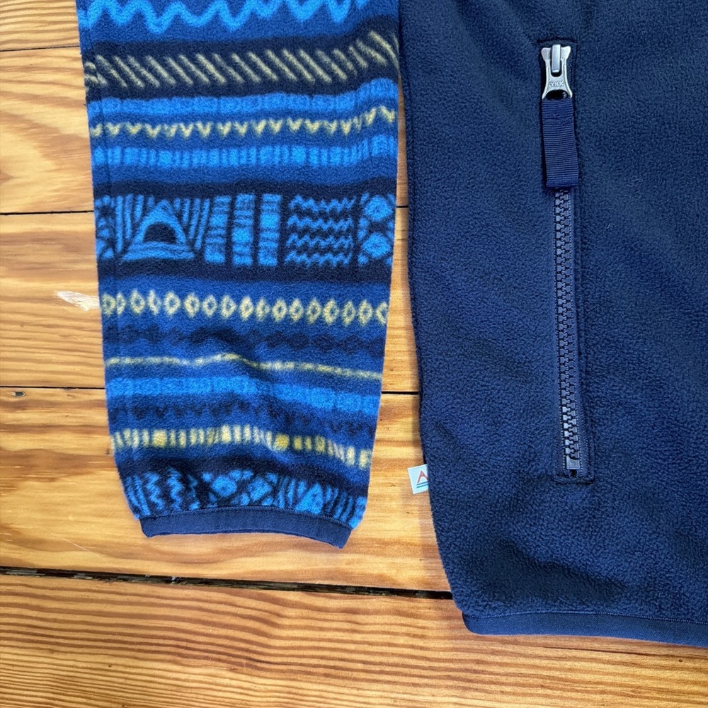 Passenger Men's Set Off Recycled Polar 1/4 Zip Fleece Pullover XL Blue Yellow - Picture 5 of 13